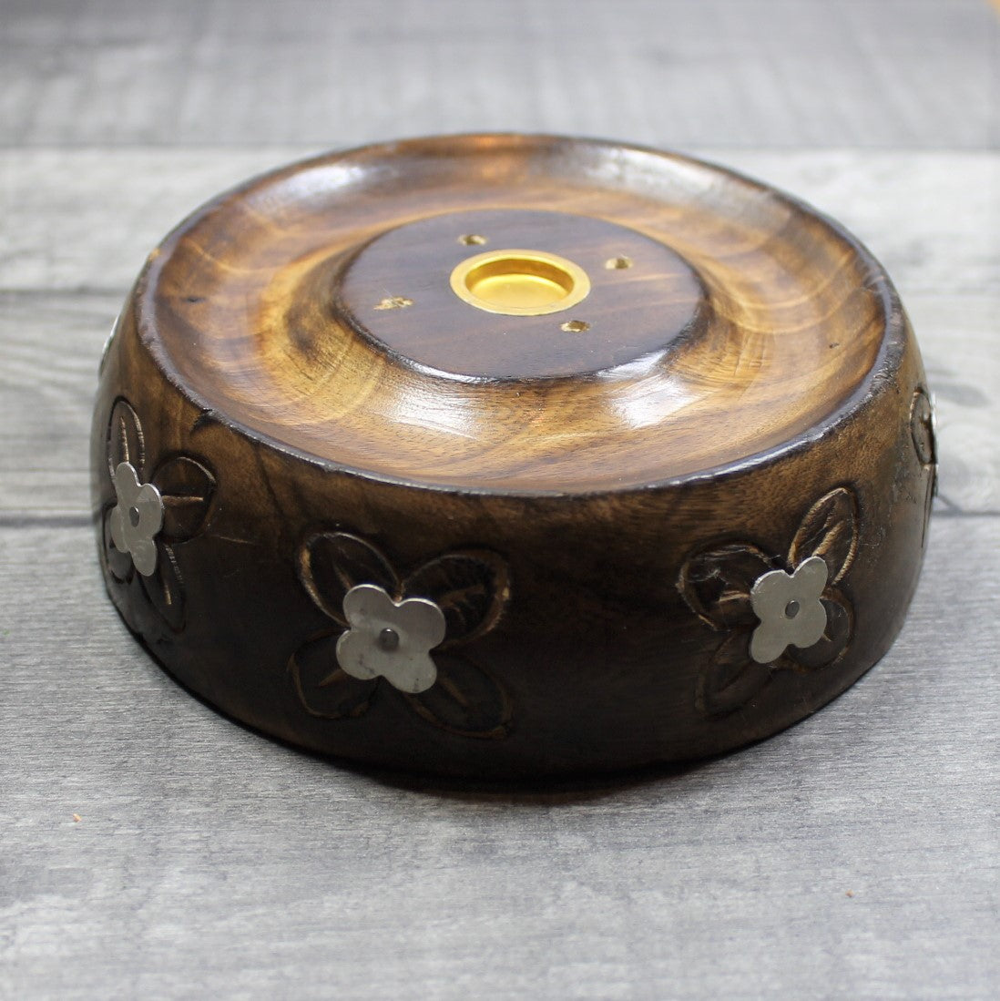 Mango Wood Ash Catcher (large) - FLOWER image 0