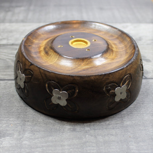 Mango Wood Ash Catcher (large) - FLOWER image 0