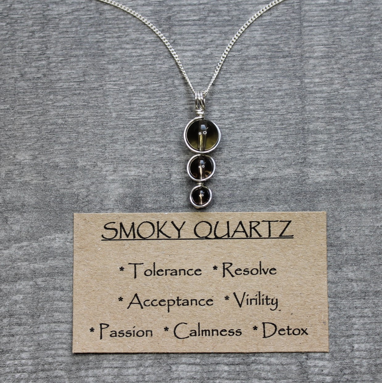 SMOKY QUARTZ Pendant - Sterling Silver image 2