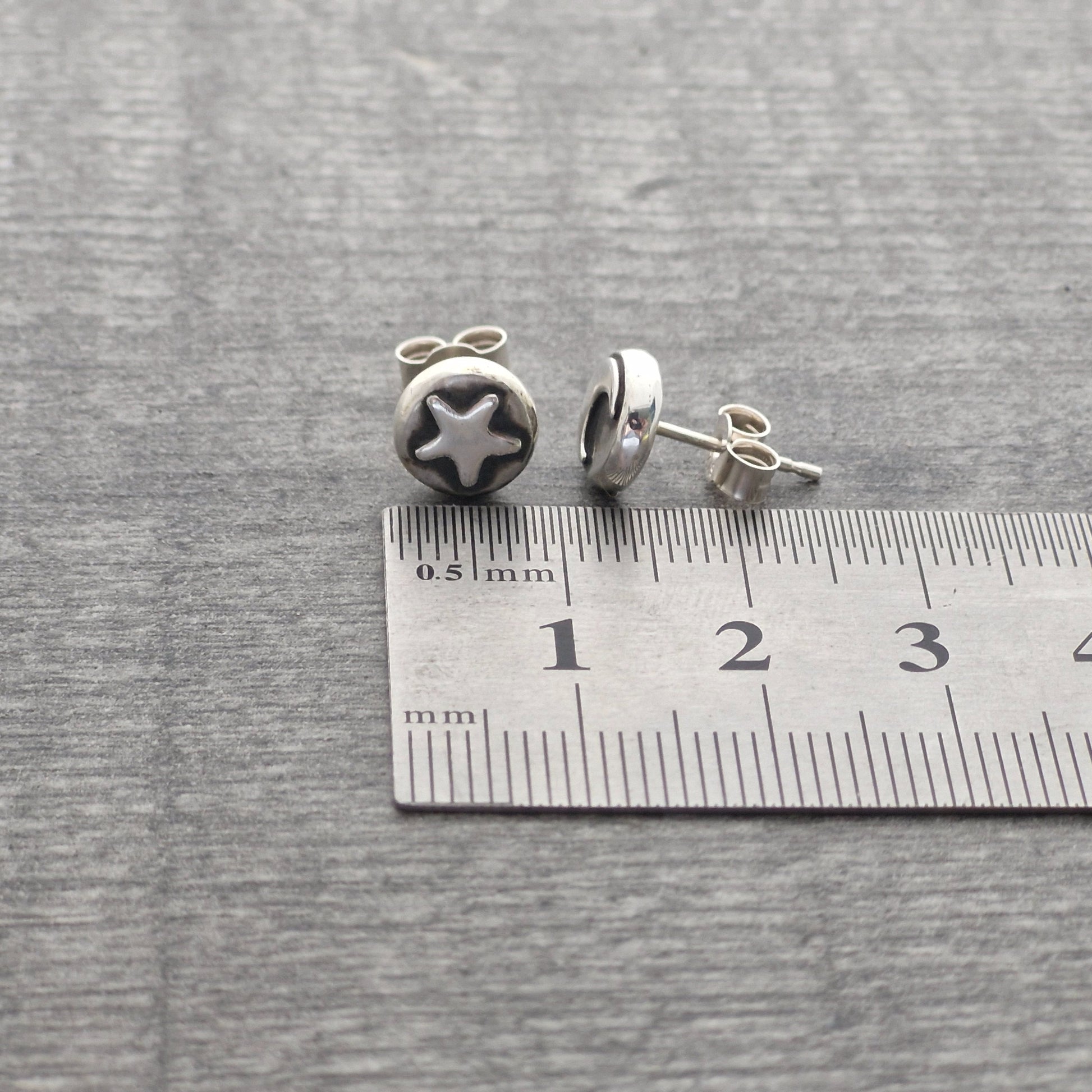 STAR & MOON Stud Earrings - Sterling Silver image 3