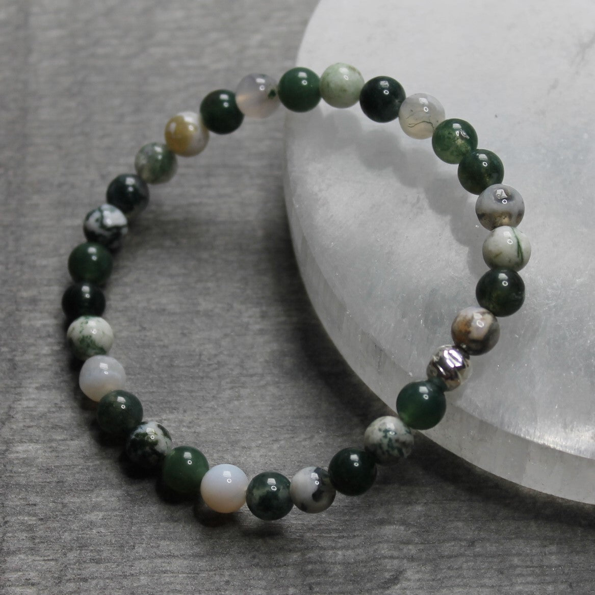 MOSS AGATE & TREE AGATE Bracelet - Sterling Silver image 2