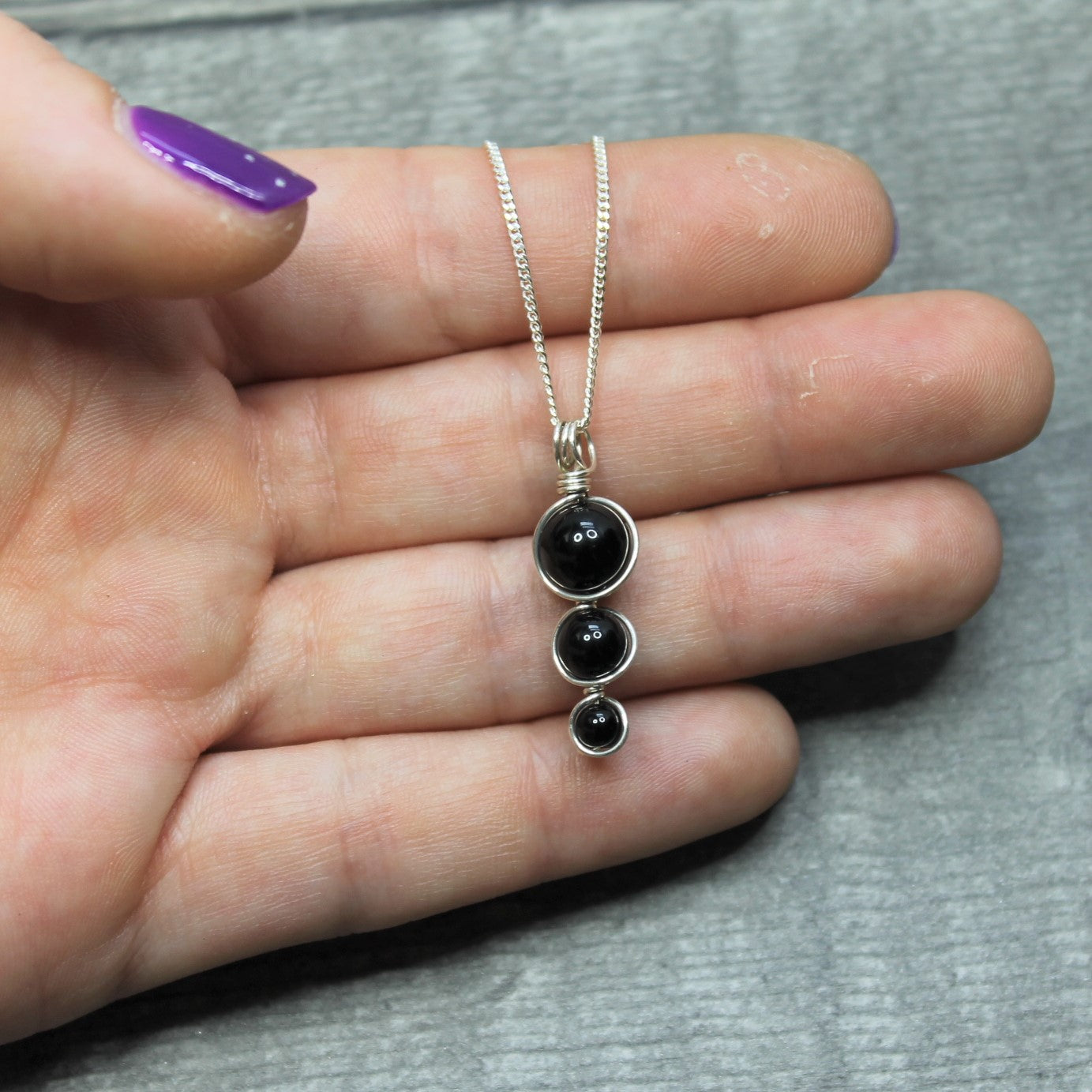 BLACK ONYX Pendant - Sterling Silver image 3