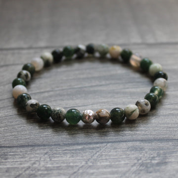 MOSS AGATE & TREE AGATE Bracelet - Sterling Silver image 0