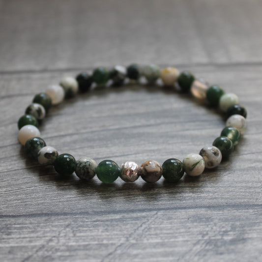 MOSS AGATE & TREE AGATE Bracelet - Sterling Silver image 0