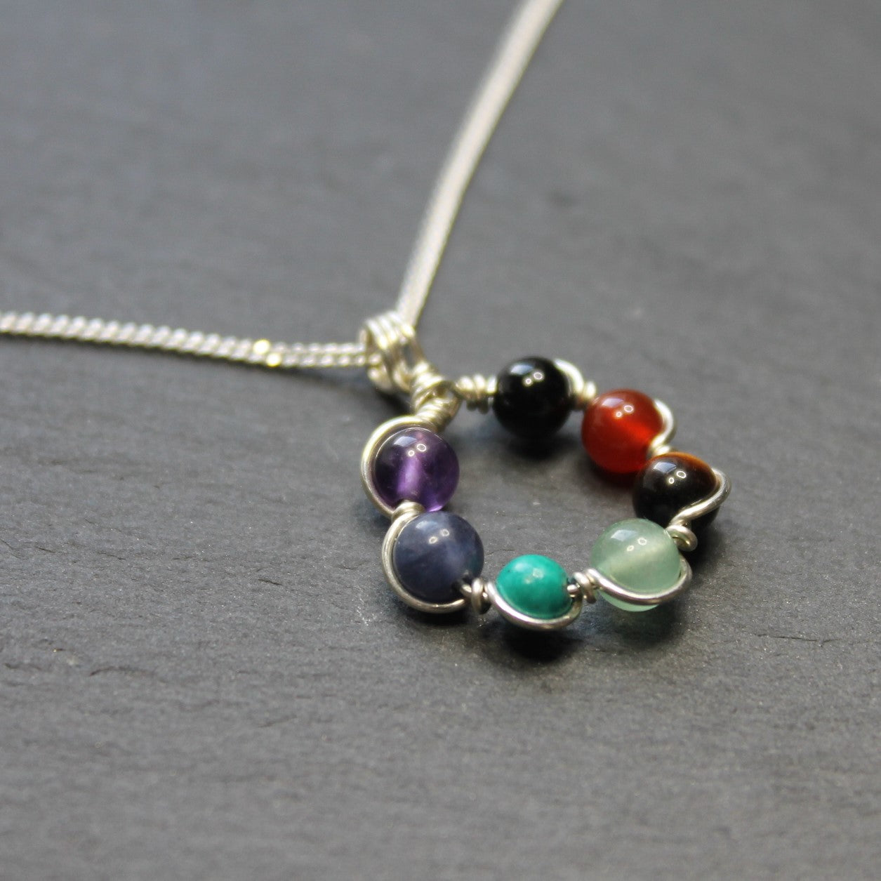GEMSTONE CHAKRA Pendant - Sterling Silver image 1