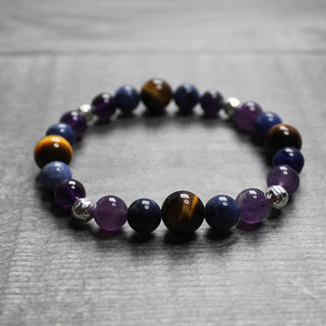 AMETHYST, SODALITE & TIGER'S EYE Bracelet - Sterling Silver image 0