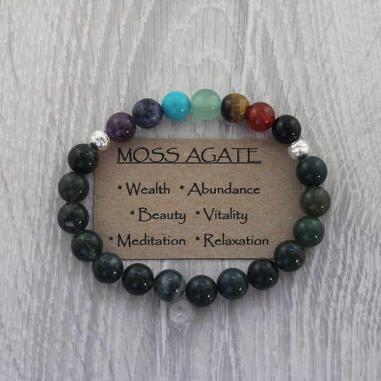 MOSS AGATE Chakra Bracelet image 1