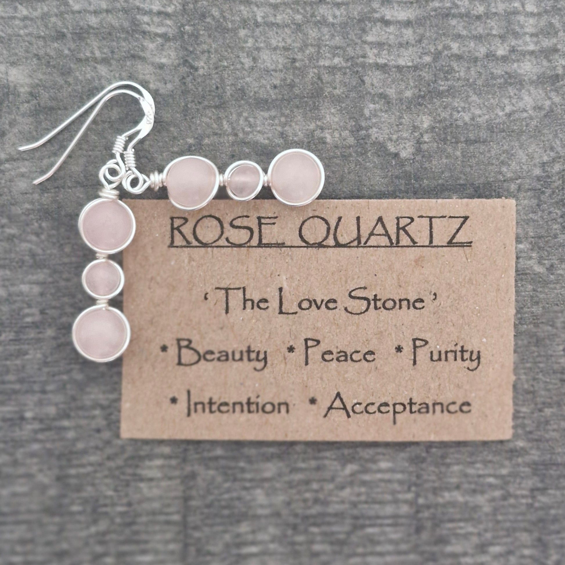 ROSE QUARTZ Earrings - Sterling Silver image 1