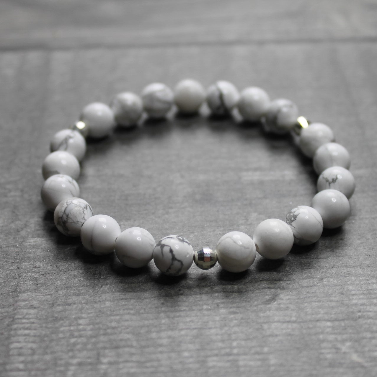 WHITE HOWLITE Bracelet - Sterling Silver image 0