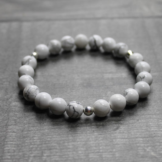 WHITE HOWLITE Bracelet - Sterling Silver image 0