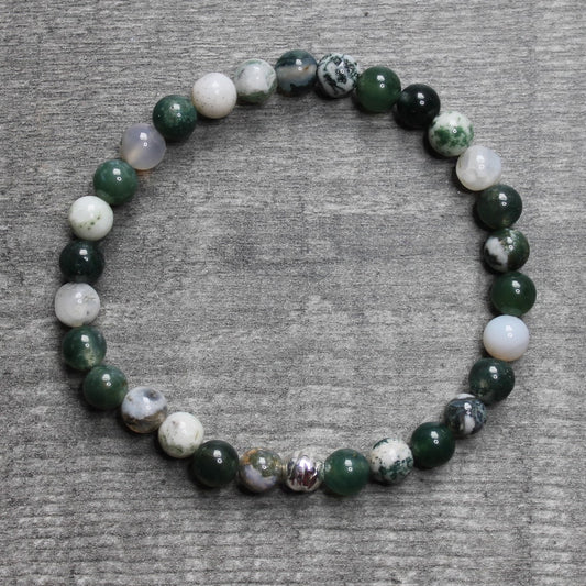 MOSS AGATE & TREE AGATE Bracelet - Sterling Silver image 1