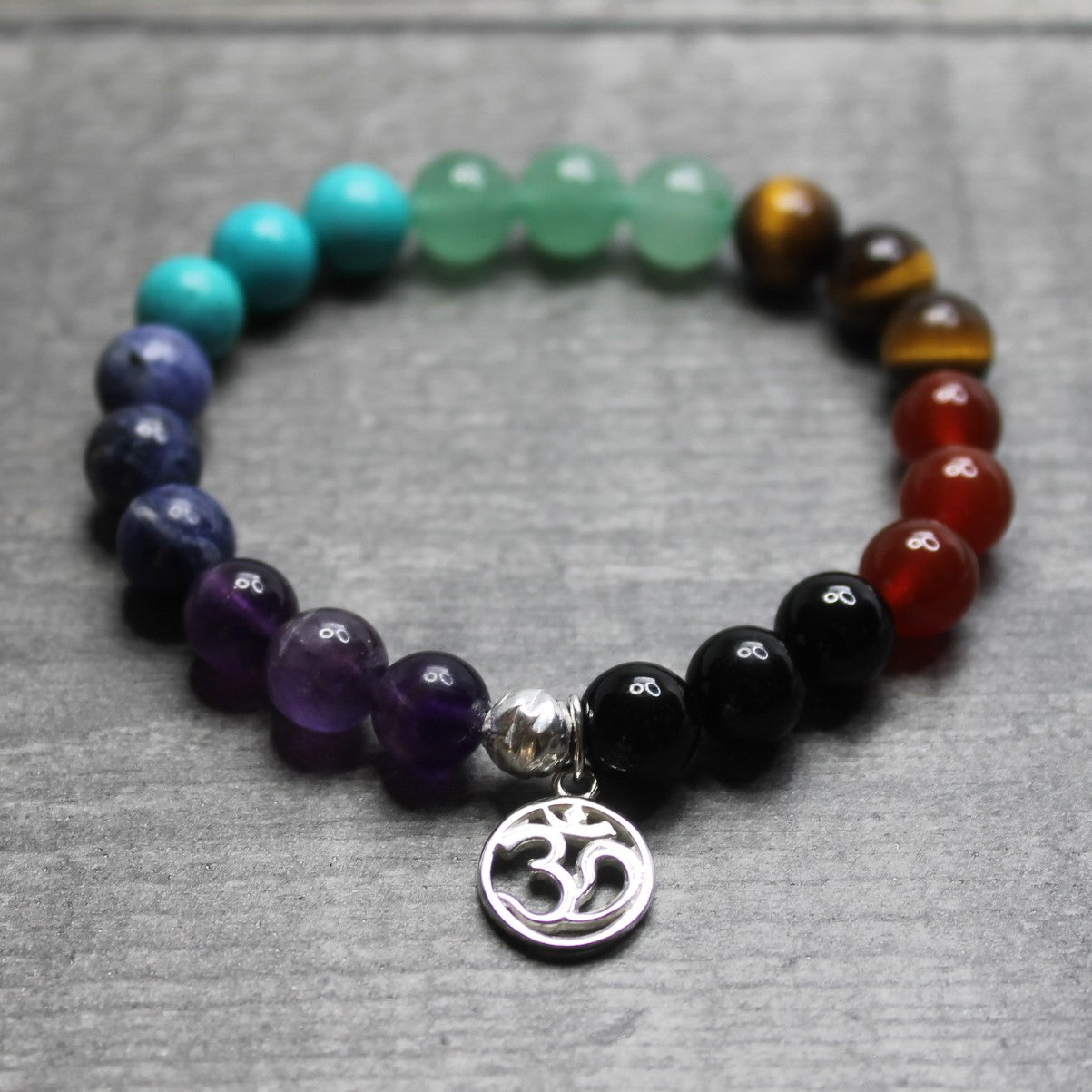 CHAKRA Bracelet with OHM Charm (Sterling Silver) image 0