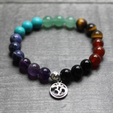 CHAKRA Bracelet with OHM Charm (Sterling Silver) image 0