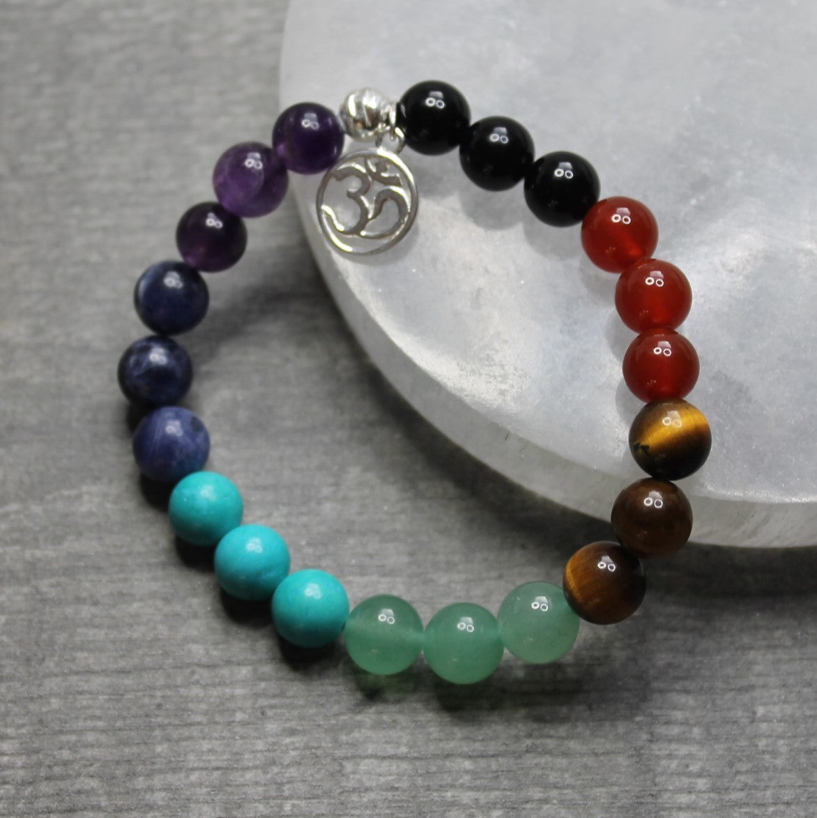 CHAKRA Bracelet with OHM Charm (Sterling Silver) image 2