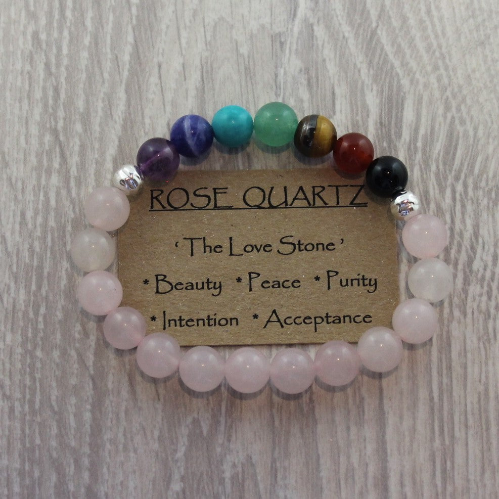 ROSE QUARTZ Chakra Bracelet image 1