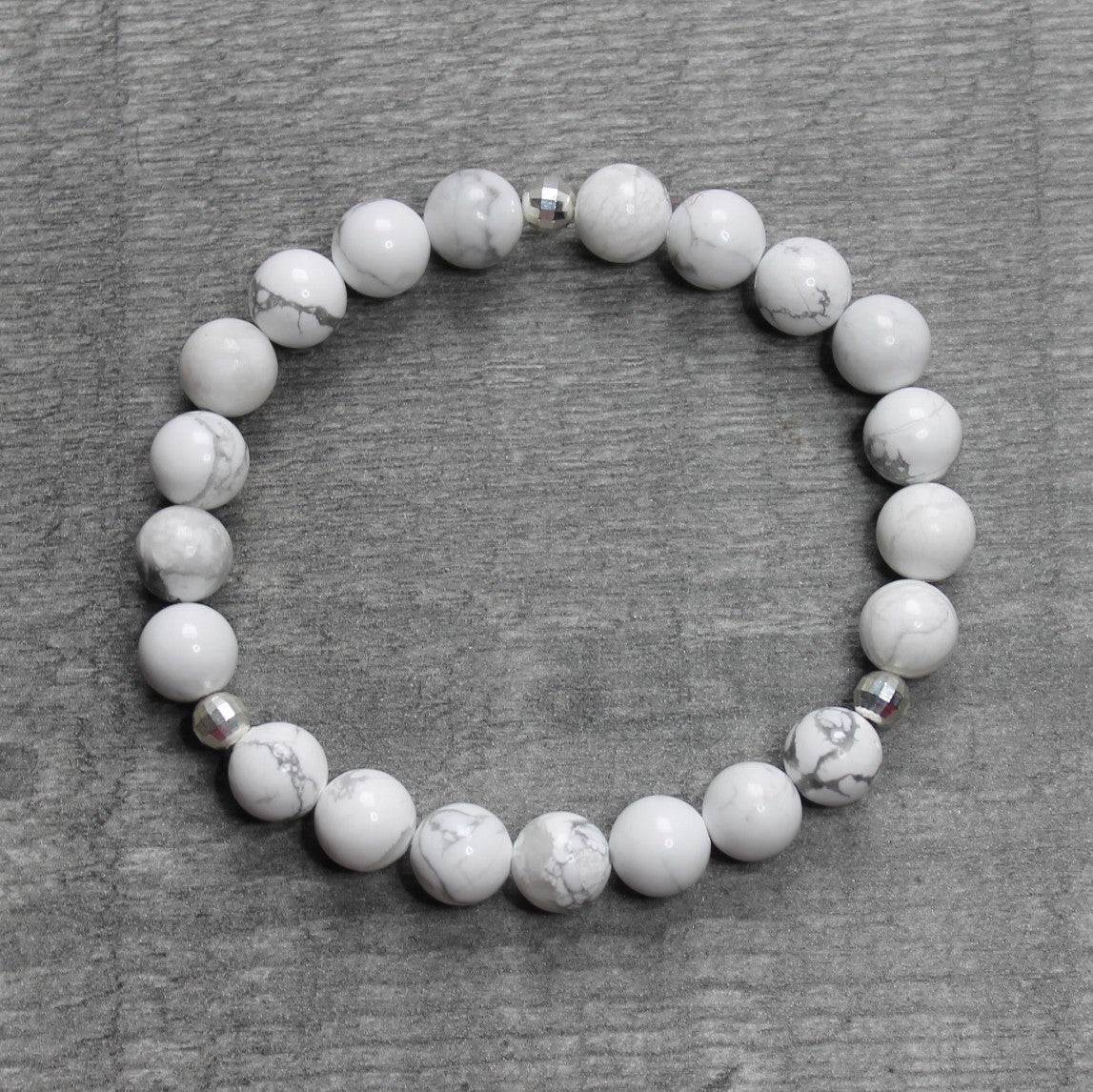 WHITE HOWLITE Bracelet - Sterling Silver image 1