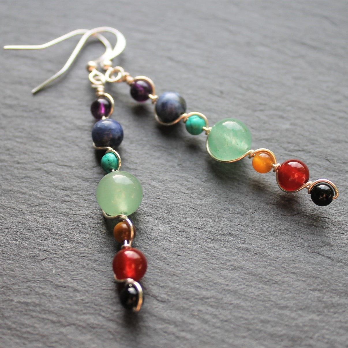 GEMSTONE CHAKRA Earrings - Sterling Silver image 0