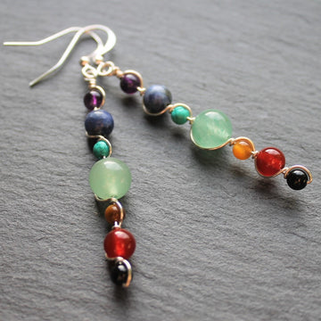 GEMSTONE CHAKRA Earrings - Sterling Silver image 0
