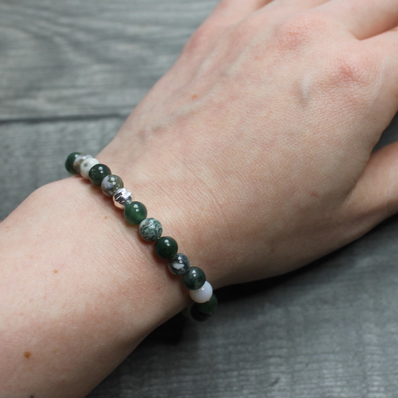 MOSS AGATE & TREE AGATE Bracelet - Sterling Silver image 4