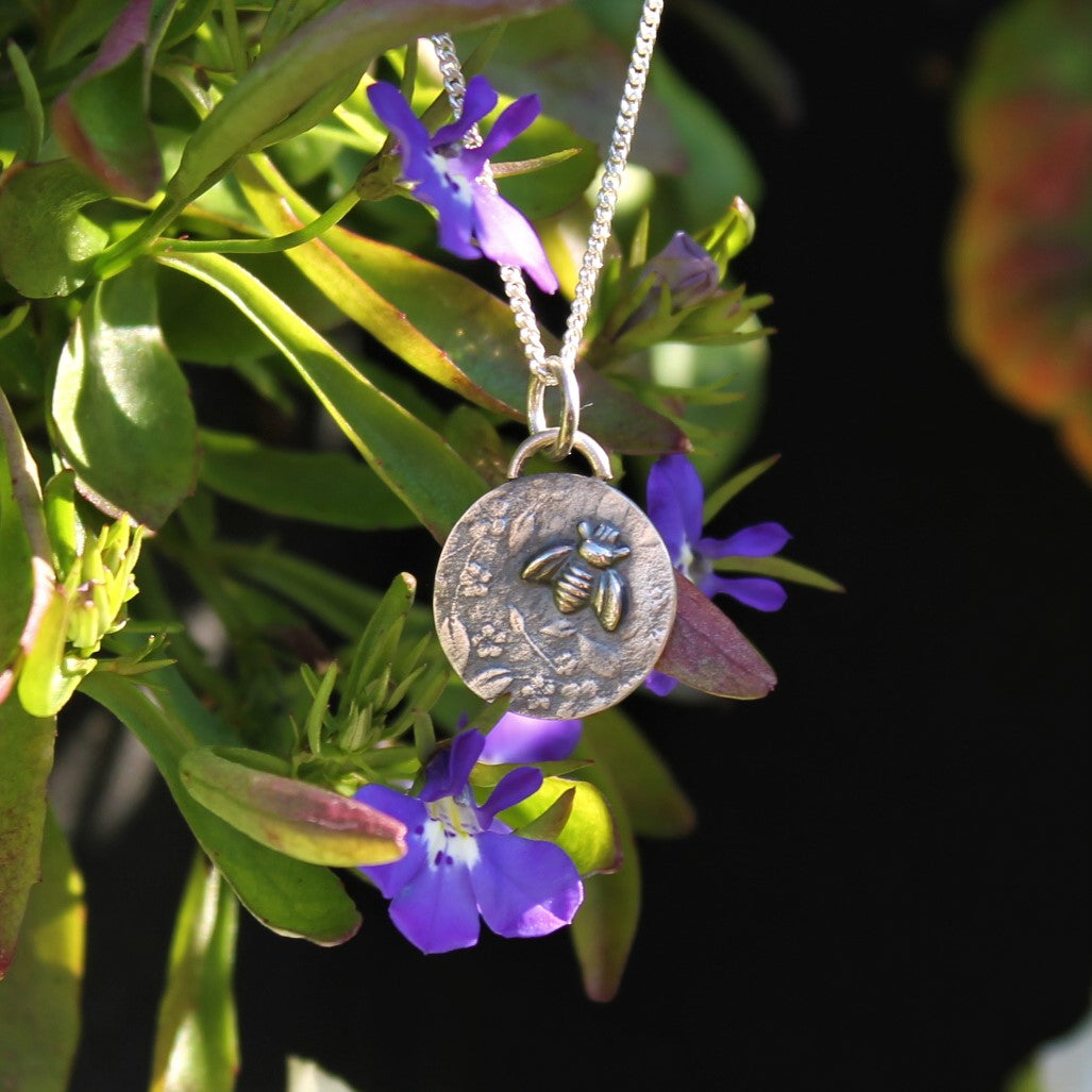 FLORAL BEE Pendant - Sterling Silver image 2