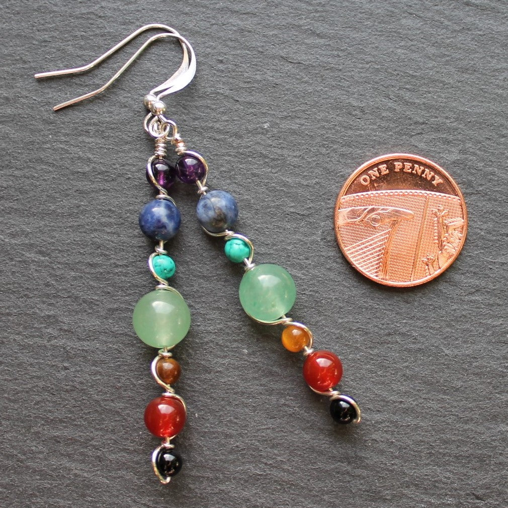 GEMSTONE CHAKRA Earrings - Sterling Silver image 2