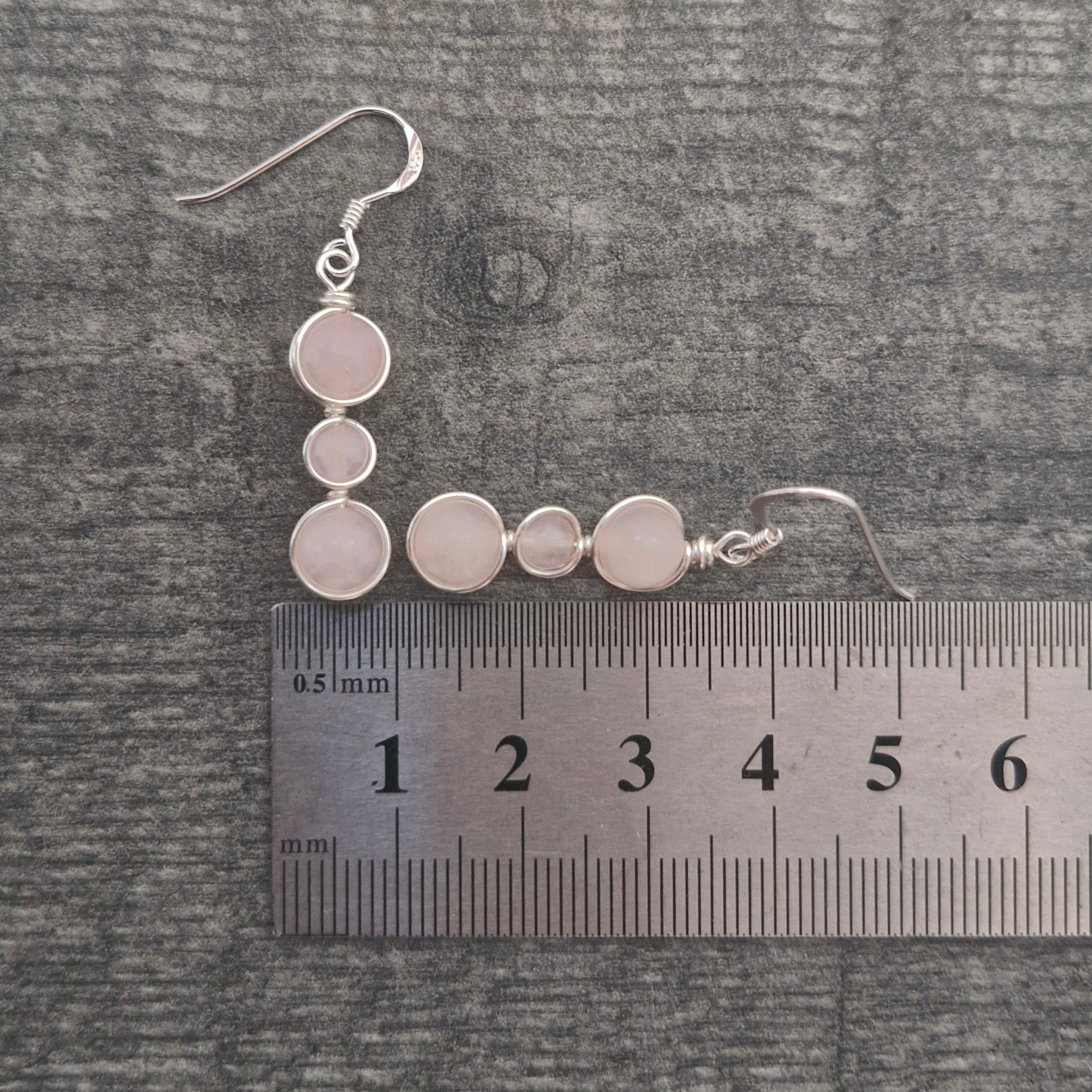 ROSE QUARTZ Earrings - Sterling Silver image 3