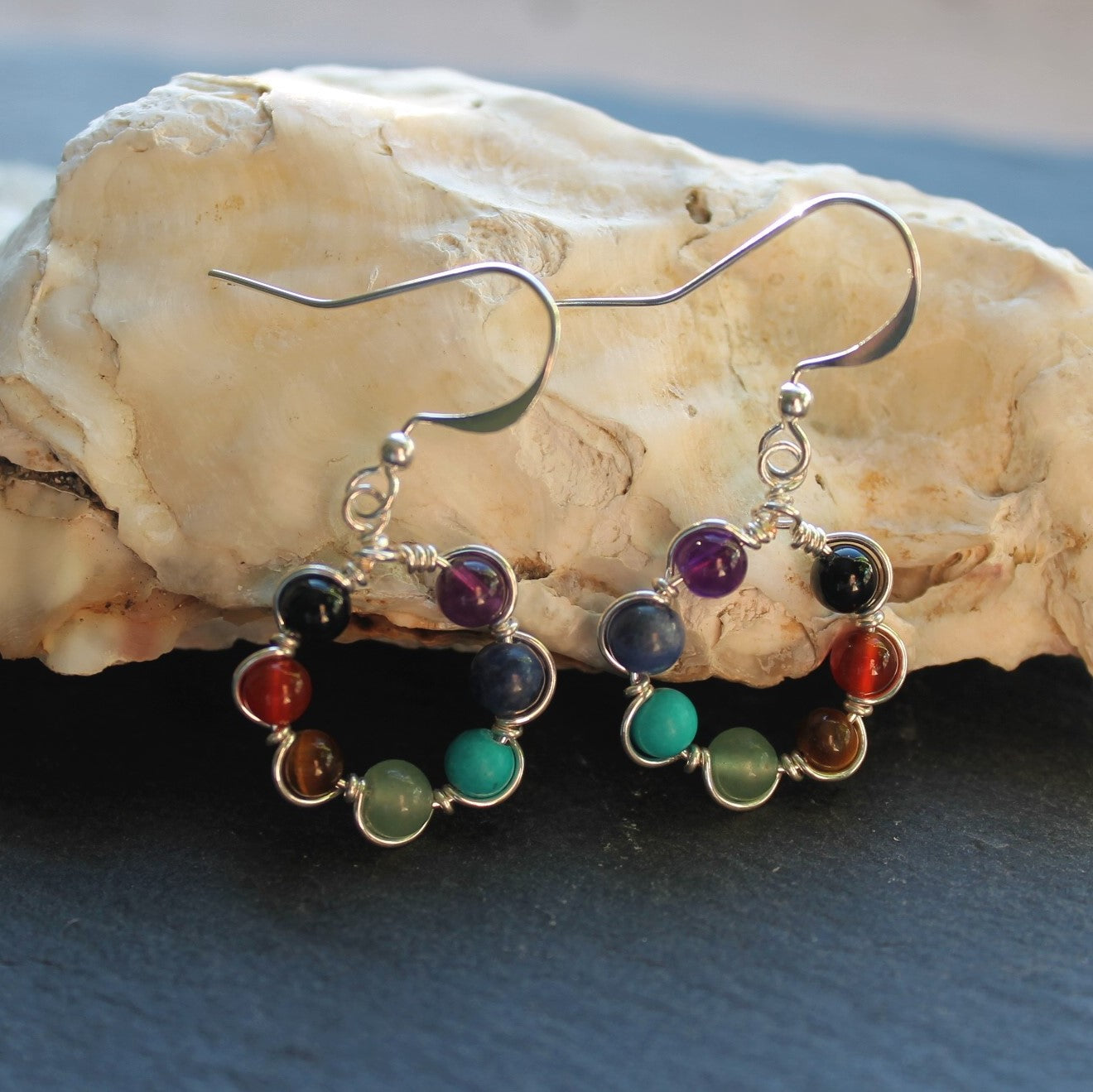 GEMSTONE CHAKRA Earrings - Sterling Silver image 3
