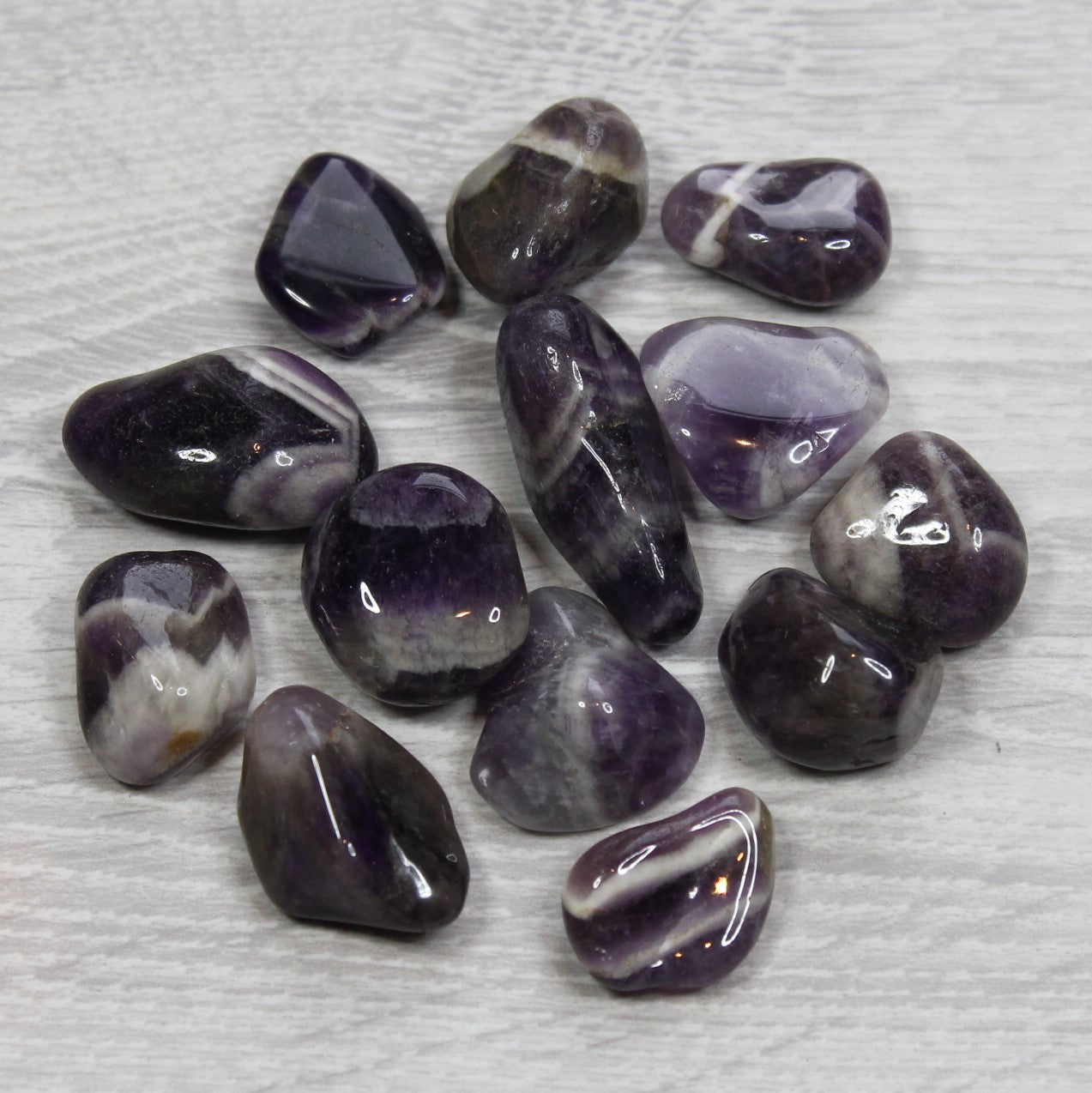 AMETHYST (Banded) Tumblestone image 0