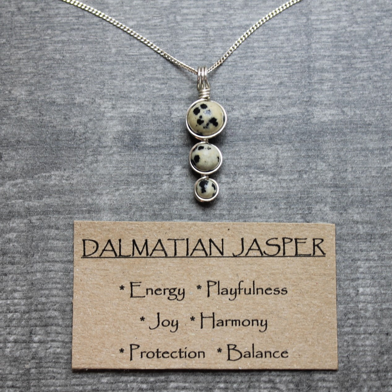 DALMATIAN JASPER Pendant - Sterling Silver image 2