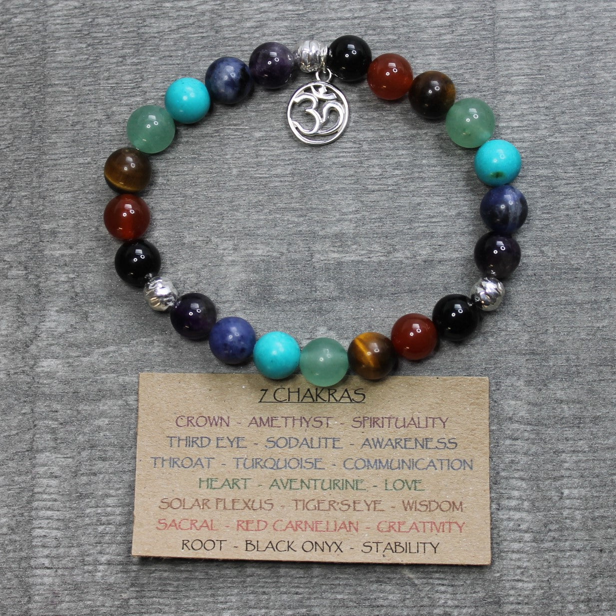 CHAKRA Bracelet with OHM Charm (Sterling Silver) image 4