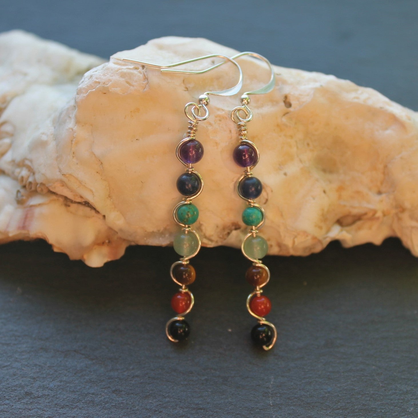 GEMSTONE CHAKRA Earrings - Sterling Silver image 3