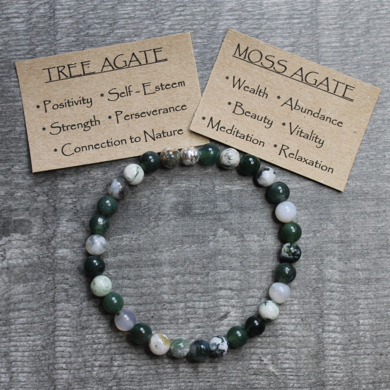 MOSS AGATE & TREE AGATE Bracelet - Sterling Silver image 3