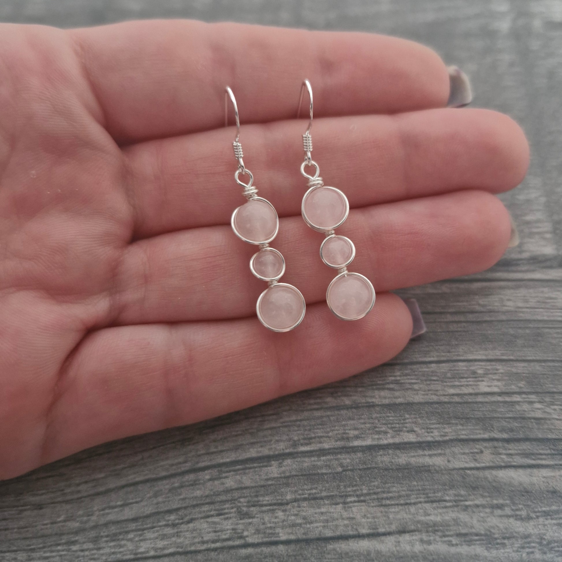 ROSE QUARTZ Earrings - Sterling Silver image 4