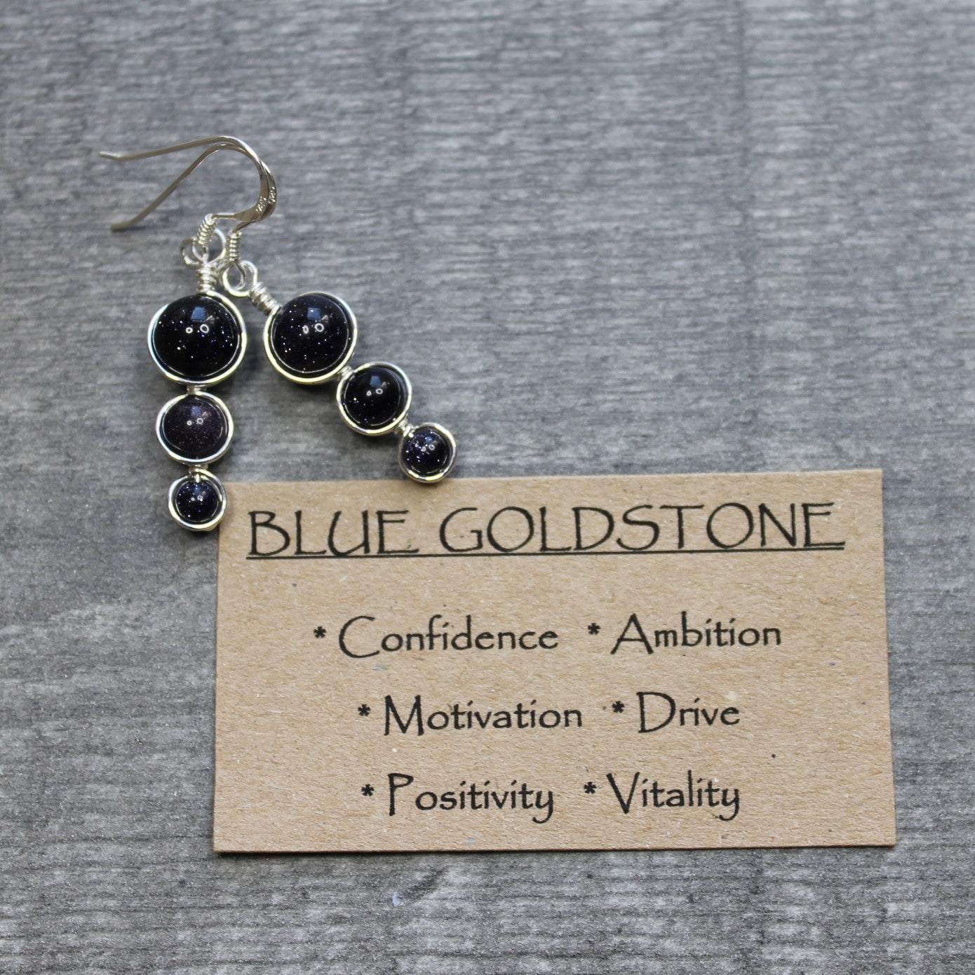BLUE GOLDSTONE Earrings - Sterling Silver image 2