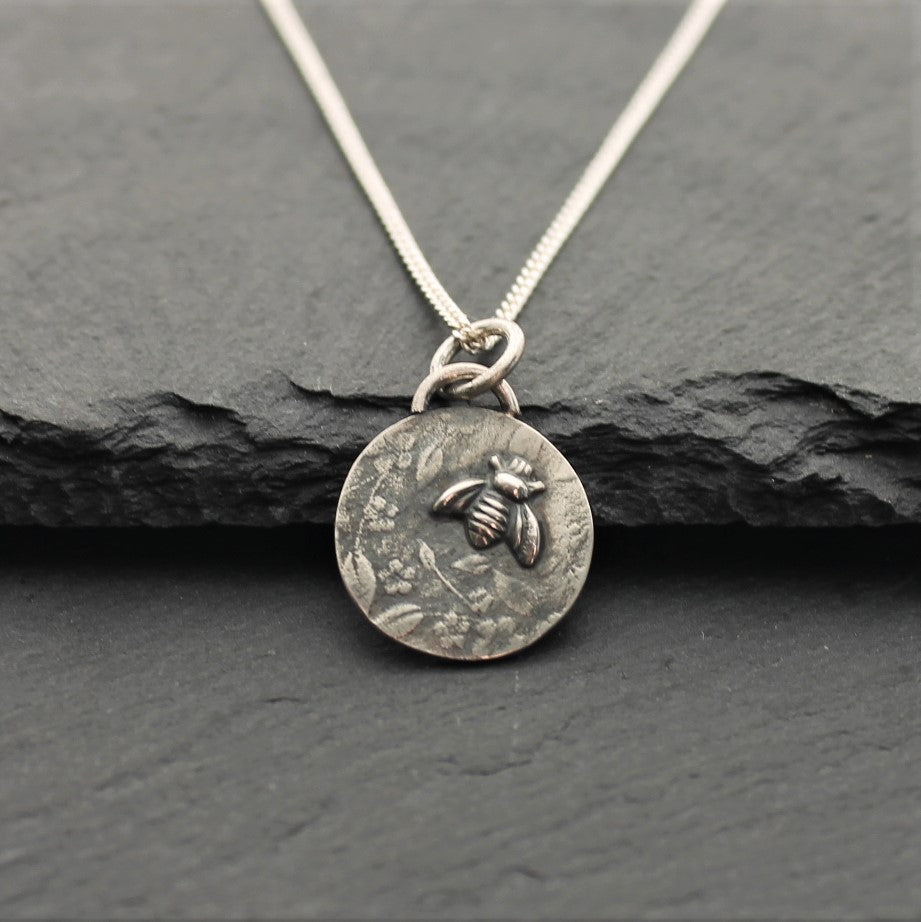 FLORAL BEE Pendant - Sterling Silver image 0