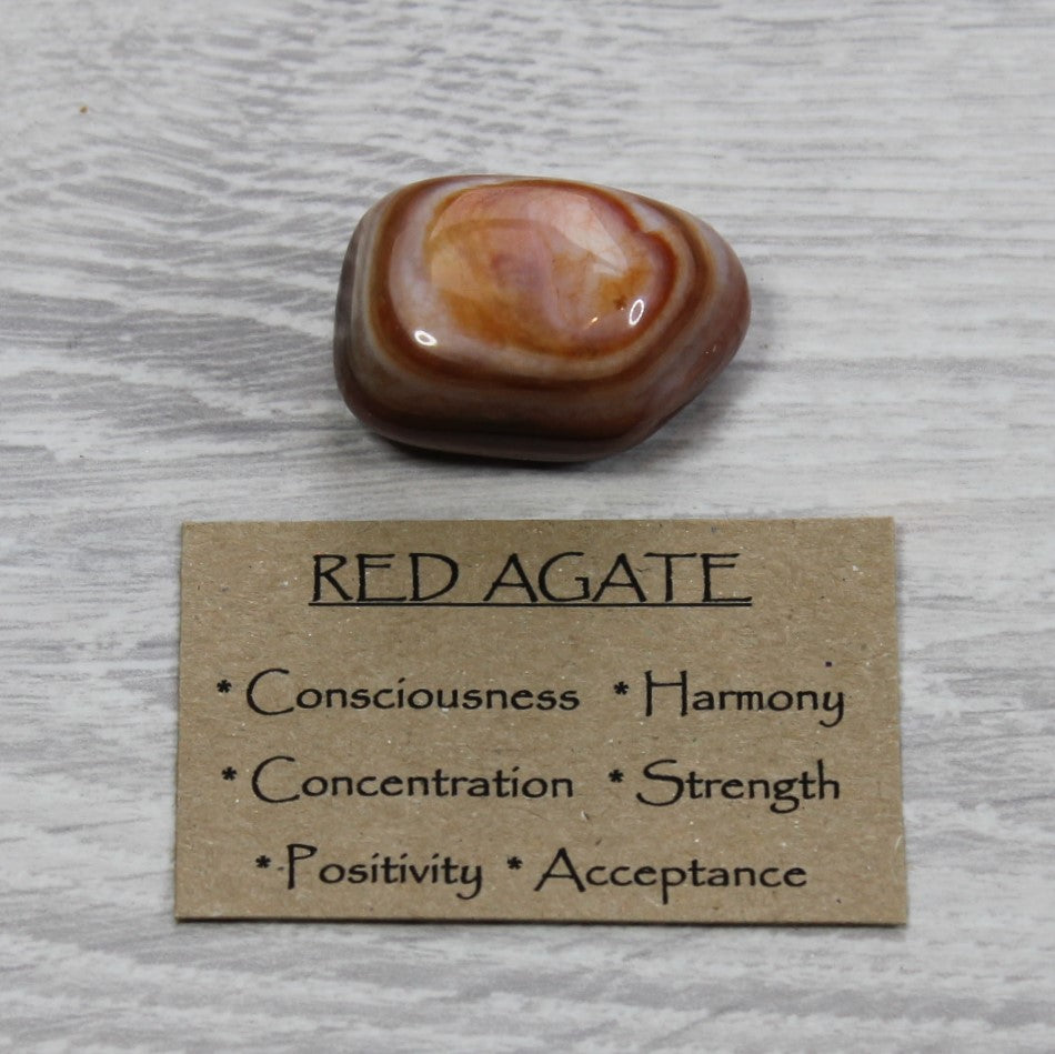 RED AGATE (banded) Tumblestone image 1