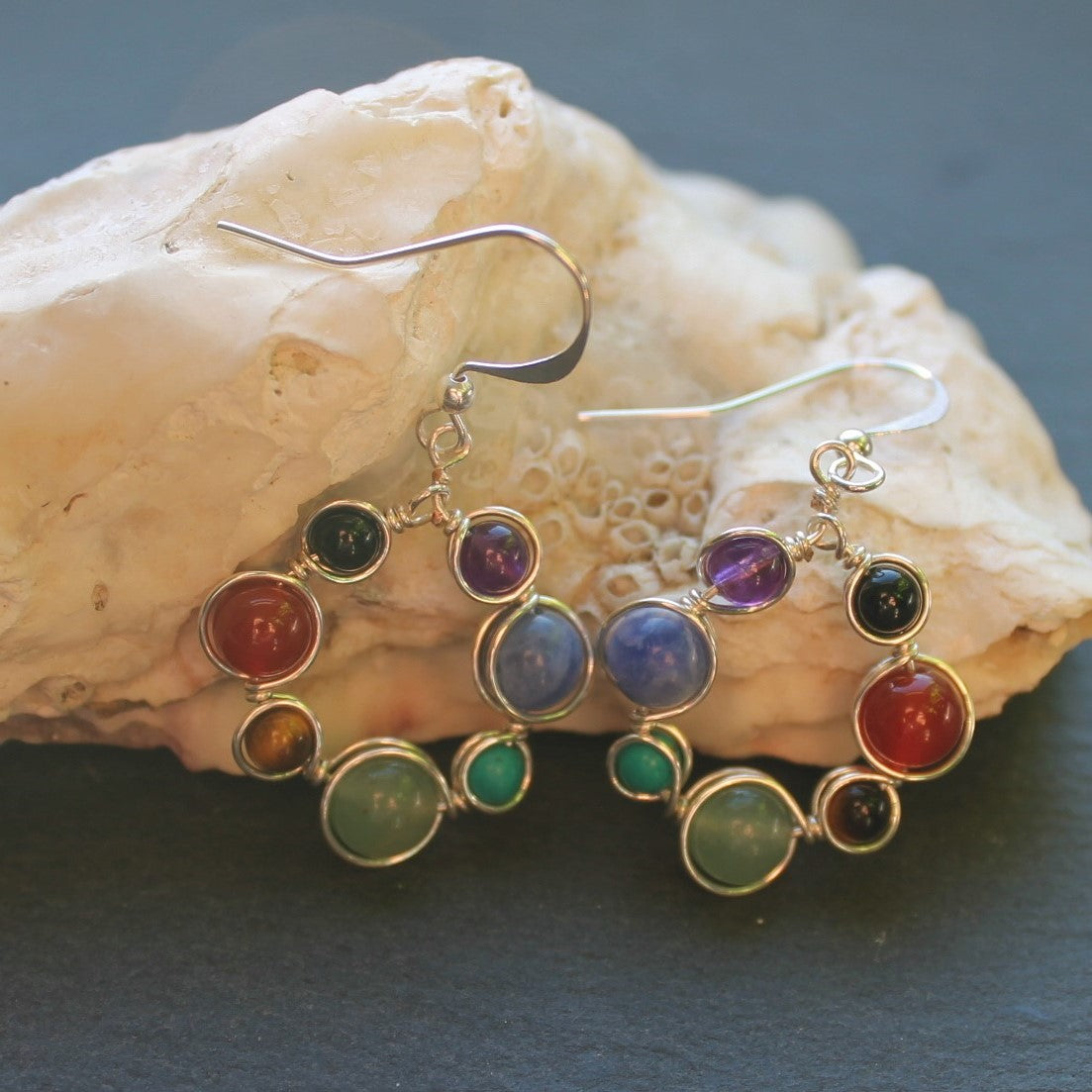 GEMSTONE CHAKRA Earrings - Sterling Silver image 3