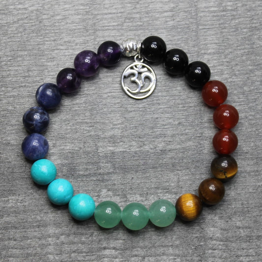 CHAKRA Bracelet with OHM Charm (Sterling Silver) image 1
