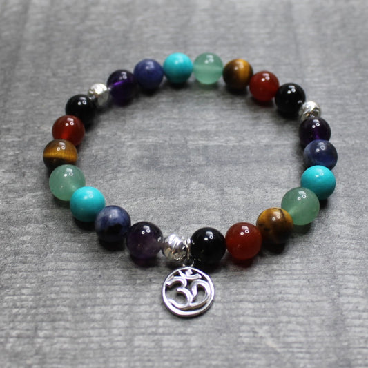 CHAKRA Bracelet with OHM Charm (Sterling Silver) image 0