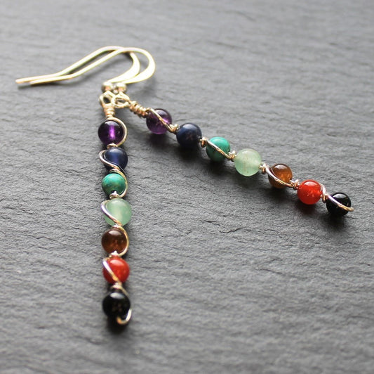 GEMSTONE CHAKRA Earrings - Sterling Silver image 1
