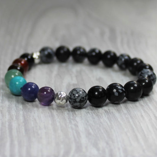 SNOWFLAKE OBSIDIAN Chakra Bracelet image 0