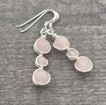 ROSE QUARTZ Earrings - Sterling Silver