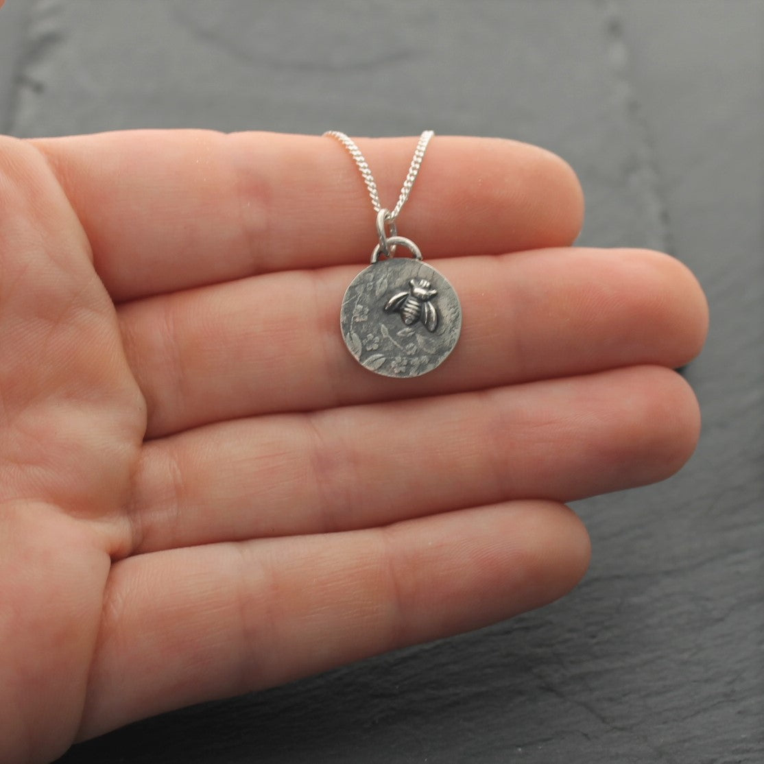 FLORAL BEE Pendant - Sterling Silver image 3