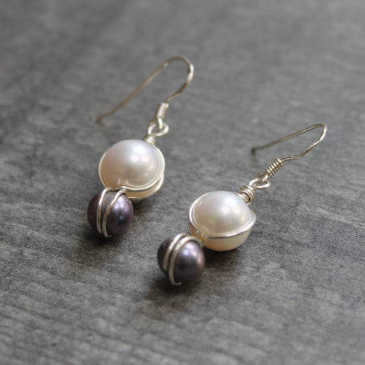 FRESHWATER PEARL Earrings - Sterling Silver image 1