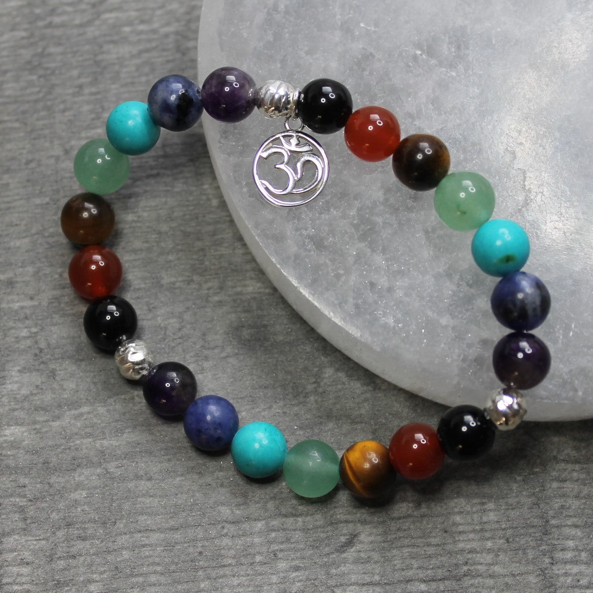 CHAKRA Bracelet with OHM Charm (Sterling Silver) image 2