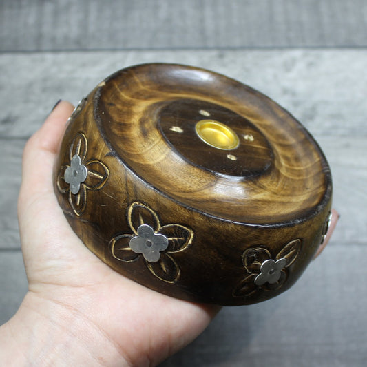 Mango Wood Ash Catcher (large) - FLOWER image 1